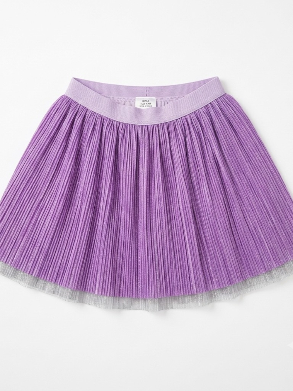 H&M Girls' Metallic Pleated Purple Skirt Sz 6X/7 Glitter Holiday Birthday Party